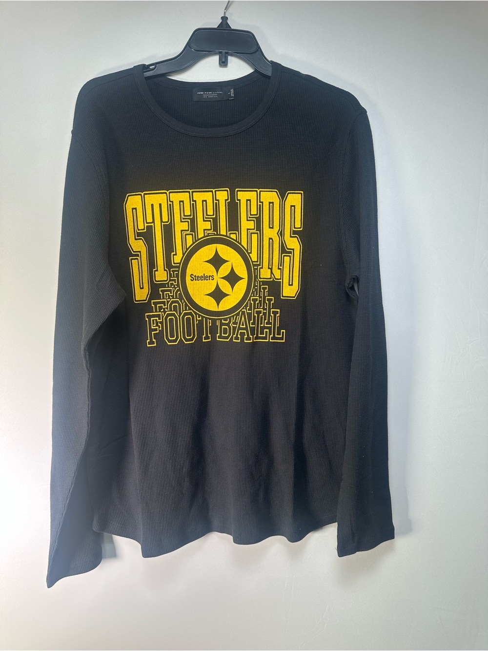 Junk Food Clothing Black Waffle Knit Long Sleeve Tee